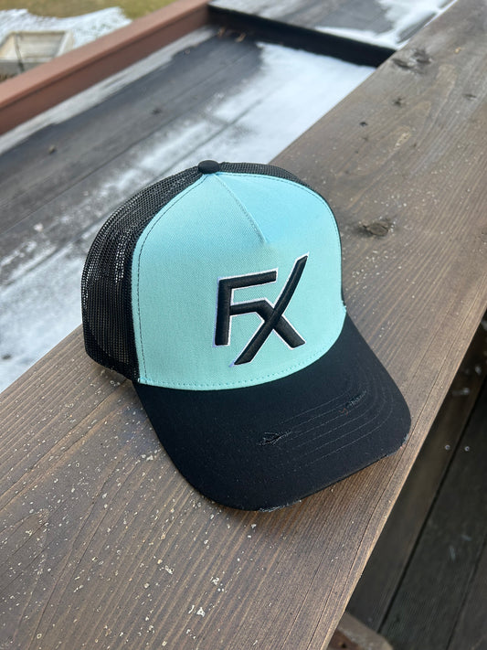 TIFFANY BLUE / BLACK TRUCKER HAT