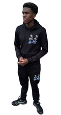 BLACK/BLUE FX 3D LOGO HOODIE TRACKSUIT