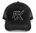 Flux Black x White Thread Trucker Hat