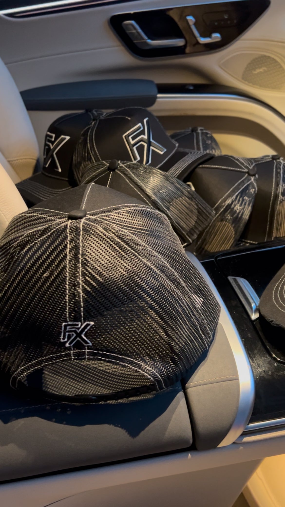 Flux Black x White Thread Trucker Hat