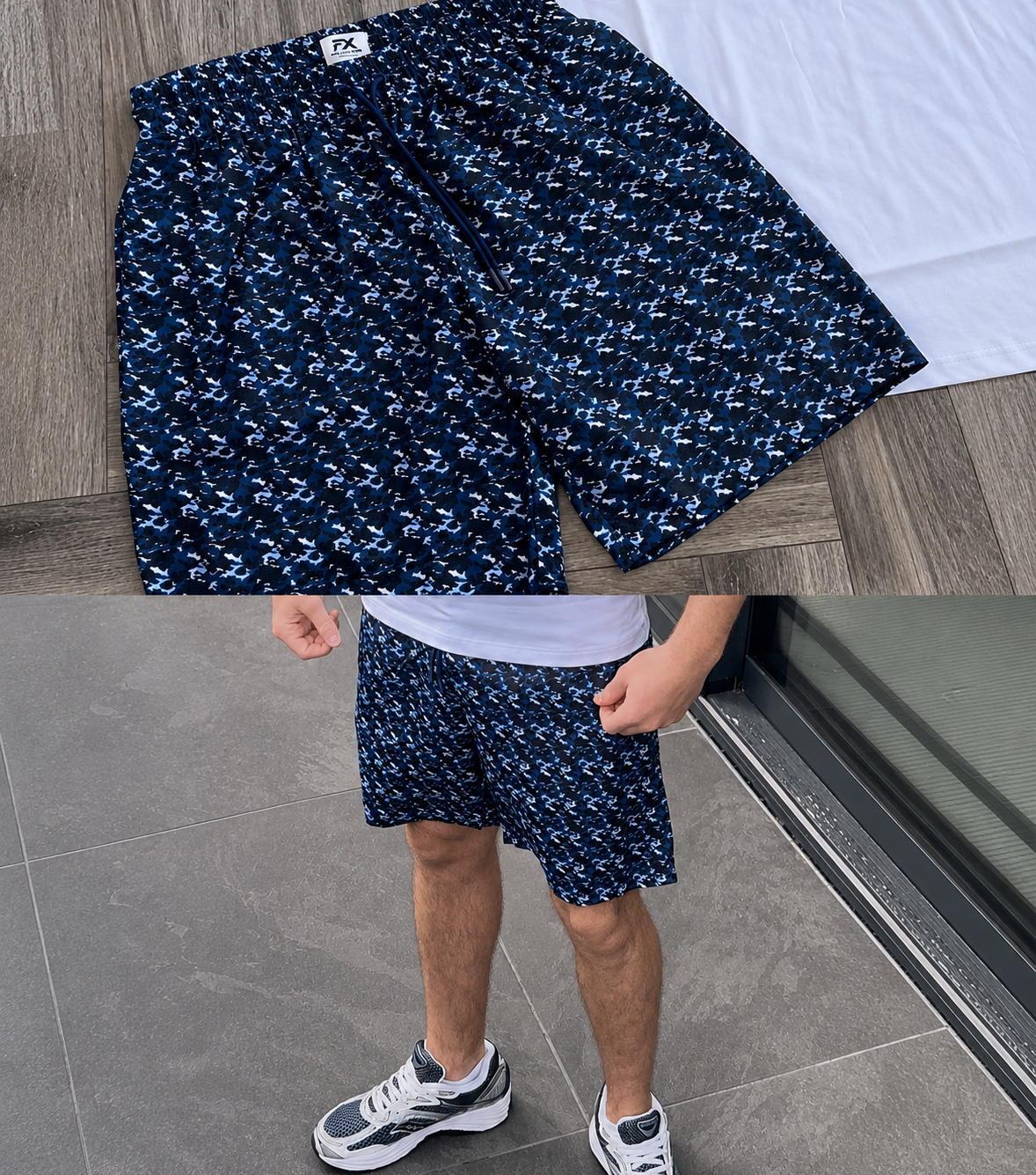 SEA BLUE MOSAIC SHORTS