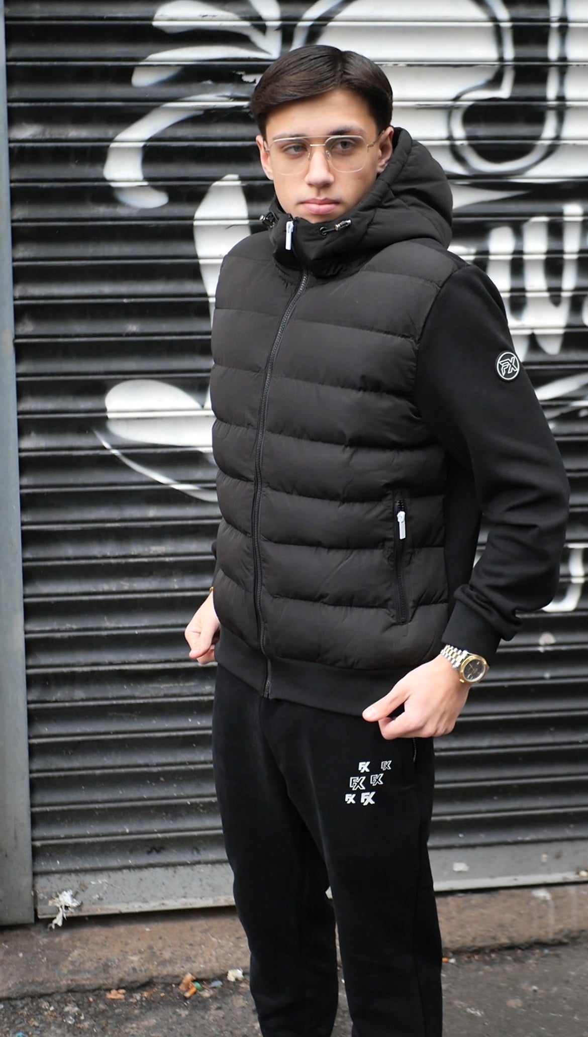 FLUX HYBRID PANEL JACKET BLACK & WHITE
