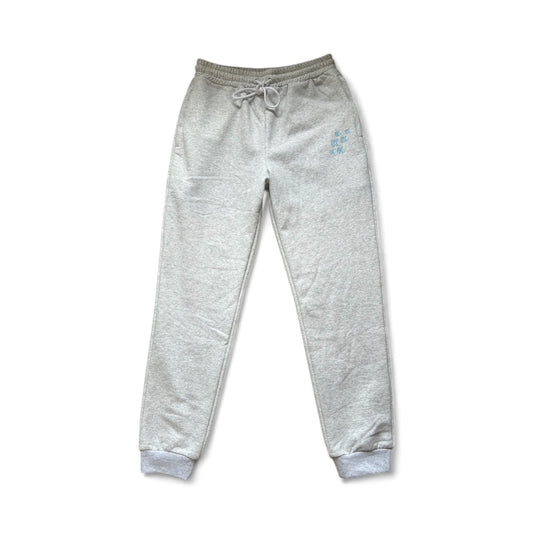 Grey & Baby Blue FX Cotton Joggers