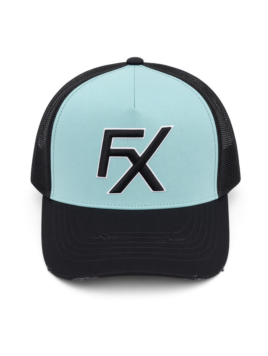 TIFFANY BLUE / BLACK TRUCKER HAT